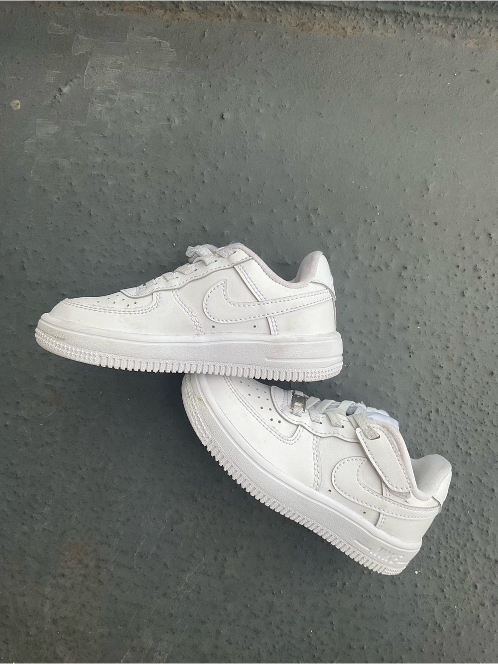 Nike Air Force 1 Low Lace WHITE/WHITE size 9C - Picture 4 of 9